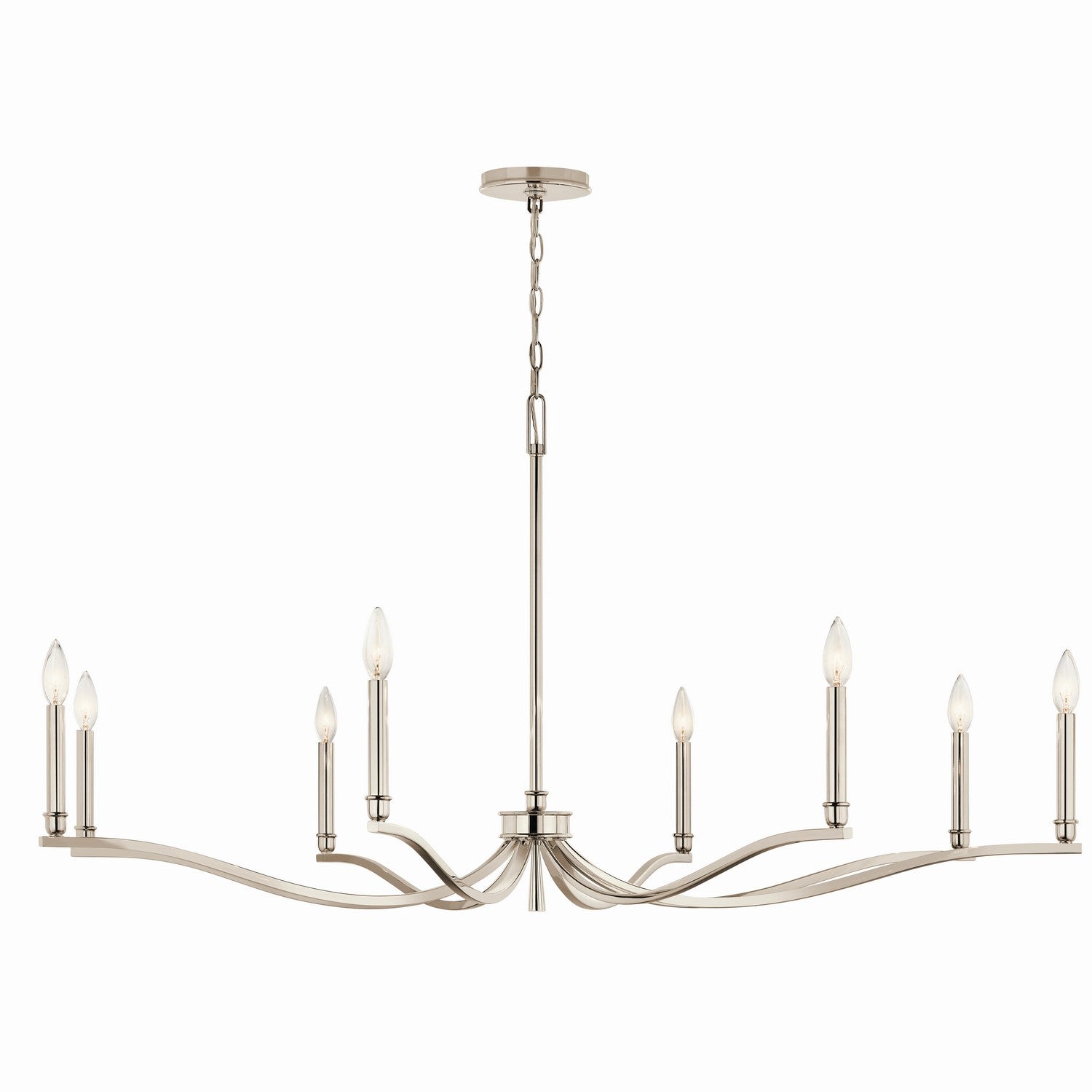 Kichler - 52697PN - Eight Light Chandelier - Malene - Polished Nickel