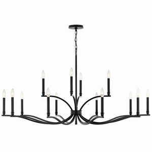 Kichler - 52698BK - 14 Light Chandelier - Malene - Black