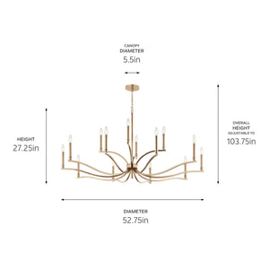 Kichler - 52698CPZ - 14 Light Chandelier - Malene - Champagne Bronze