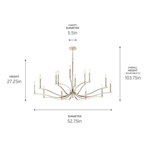 Kichler - 52698PN - 14 Light Chandelier - Malene - Polished Nickel