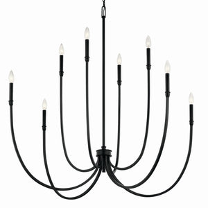 Kichler - 52699BK - Eight Light Foyer Chandelier - Malene - Black