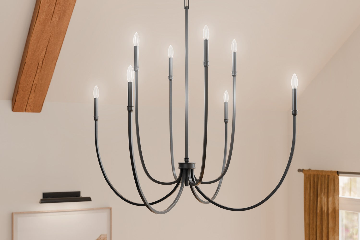 Kichler - 52699BK - Eight Light Foyer Chandelier - Malene - Black