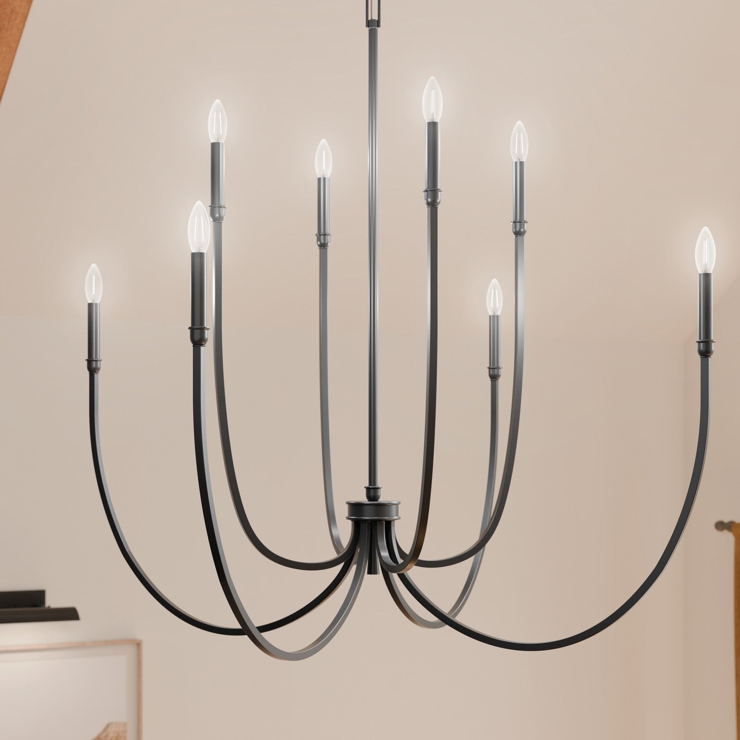 Kichler - 52699BK - Eight Light Foyer Chandelier - Malene - Black