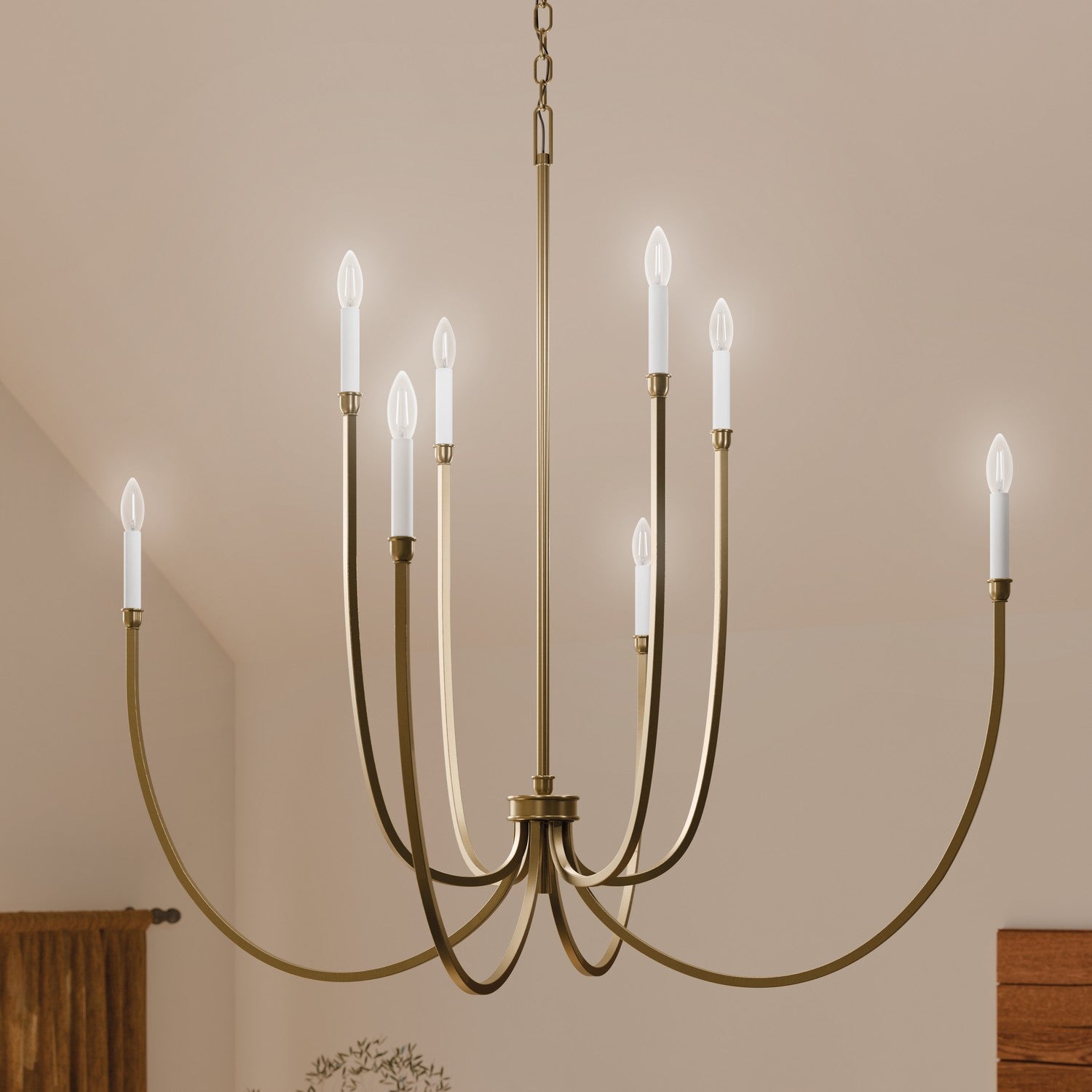 Kichler - 52699CPZ - Eight Light Foyer Chandelier - Malene - Champagne Bronze