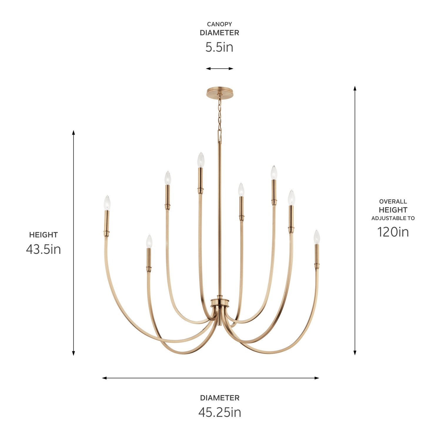 Kichler - 52699CPZ - Eight Light Foyer Chandelier - Malene - Champagne Bronze