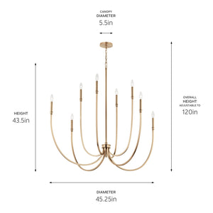 Kichler - 52699CPZ - Eight Light Foyer Chandelier - Malene - Champagne Bronze