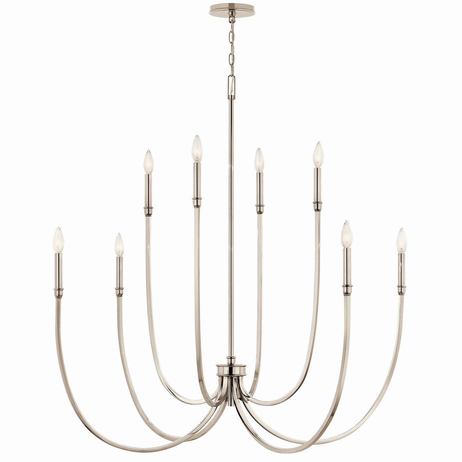 Kichler - 52699PN - Eight Light Foyer Chandelier - Malene - Polished Nickel