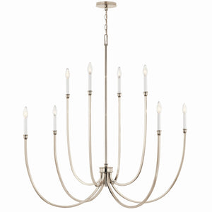 Kichler - 52699PN - Eight Light Foyer Chandelier - Malene - Polished Nickel