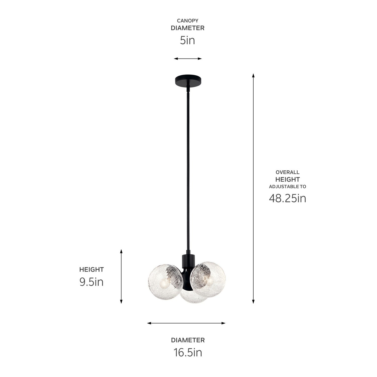 Kichler - 52700BK - Three Light Chandelier/Semi Flush - Silvarious - Black