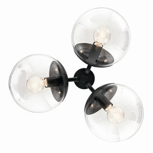 Kichler - 52700BKCLR - Three Light Chandelier/Semi Flush - Silvarious - Black