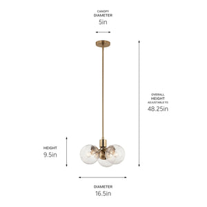 Kichler - 52700CPZ - Three Light Chandelier/Semi Flush - Silvarious - Champagne Bronze