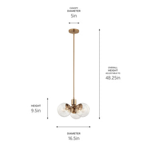 Kichler - 52700CPZCLR - Three Light Chandelier/Semi Flush - Silvarious - Champagne Bronze