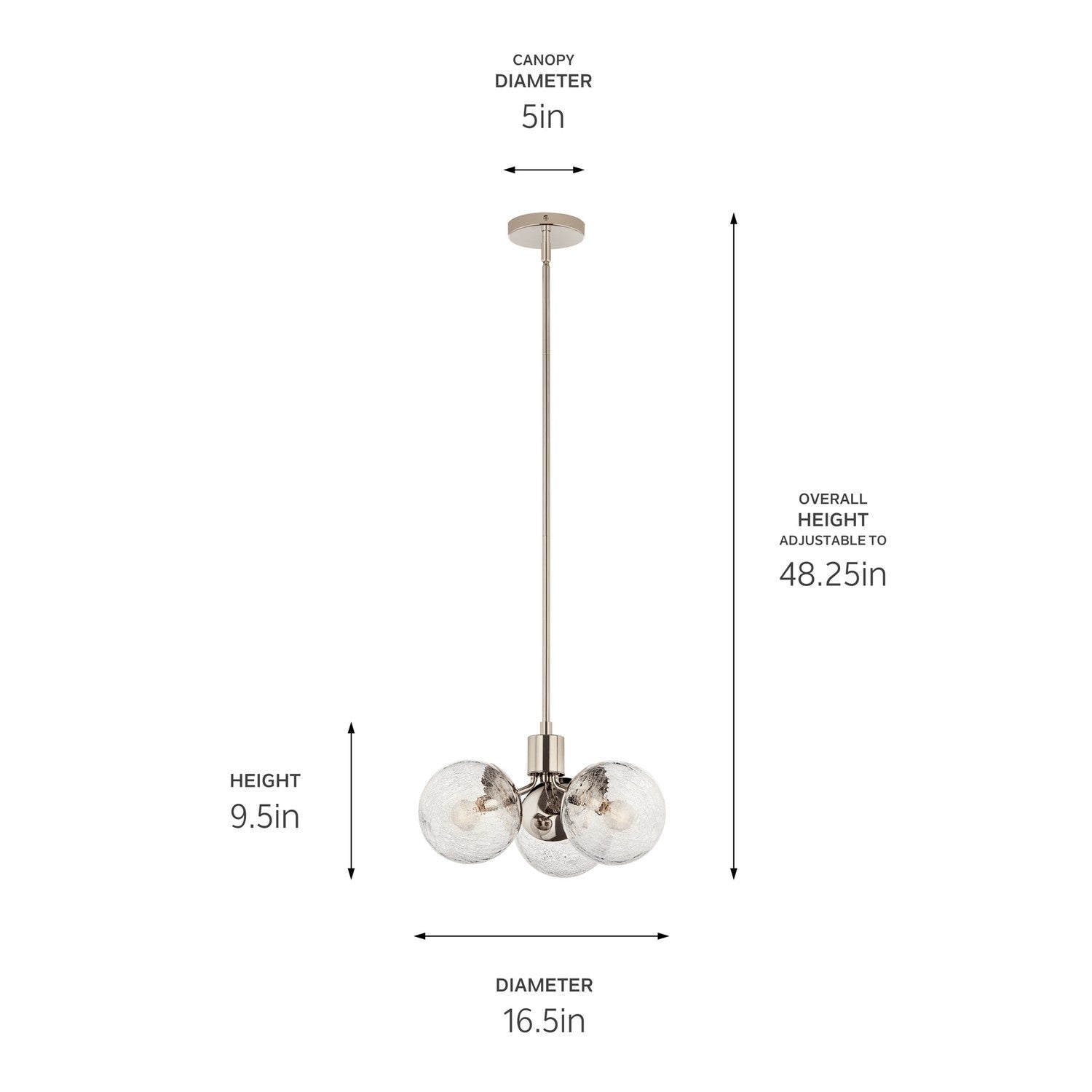 Kichler - 52700PN - Three Light Chandelier/Semi Flush - Silvarious - Polished Nickel