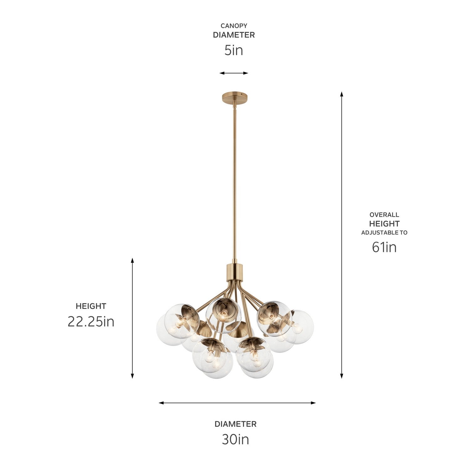 Kichler - 52701CPZCLR - 12 Light Chandelier Convertible - Silvarious - Champagne Bronze