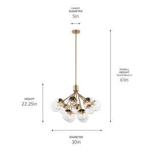 Kichler - 52701CPZCLR - 12 Light Chandelier Convertible - Silvarious - Champagne Bronze