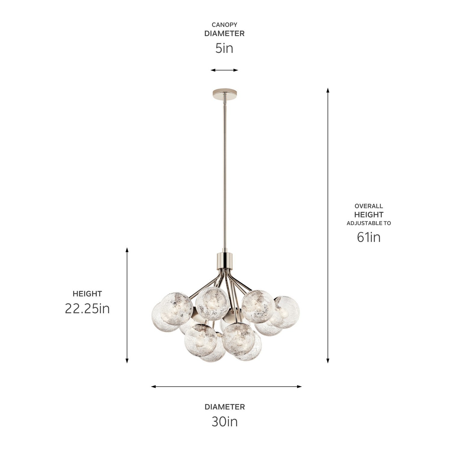 Kichler - 52701PN - 12 Light Chandelier Convertible - Silvarious - Polished Nickel