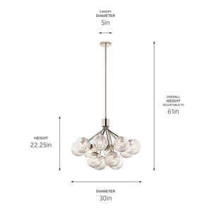 Kichler - 52701PN - 12 Light Chandelier Convertible - Silvarious - Polished Nickel