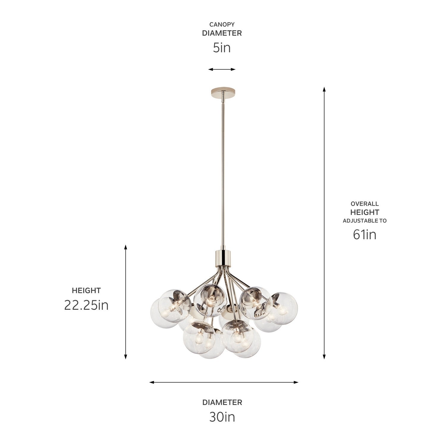 Kichler - 52701PNCLR - 12 Light Chandelier Convertible - Silvarious - Polished Nickel