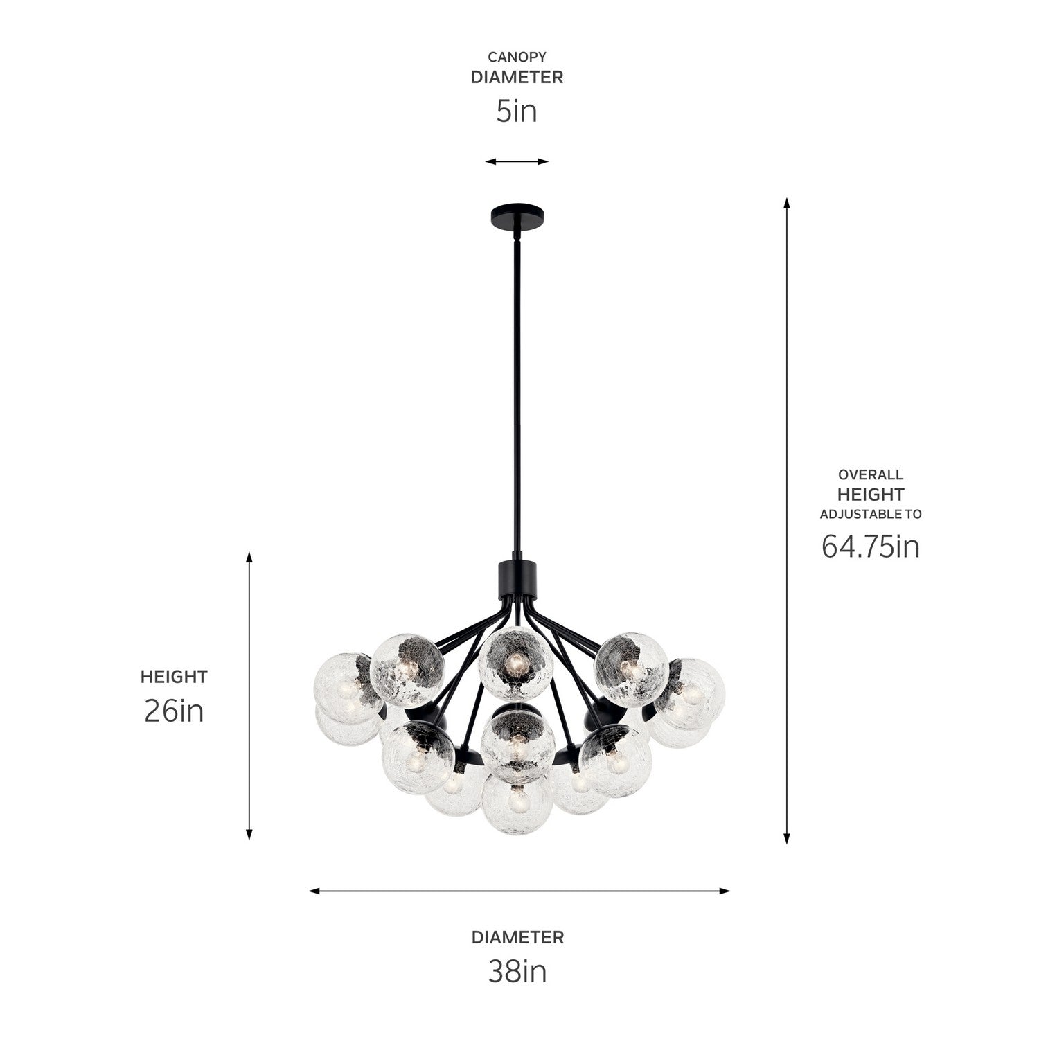 Kichler - 52702BK - 16 Light Chandelier Convertible - Silvarious - Black