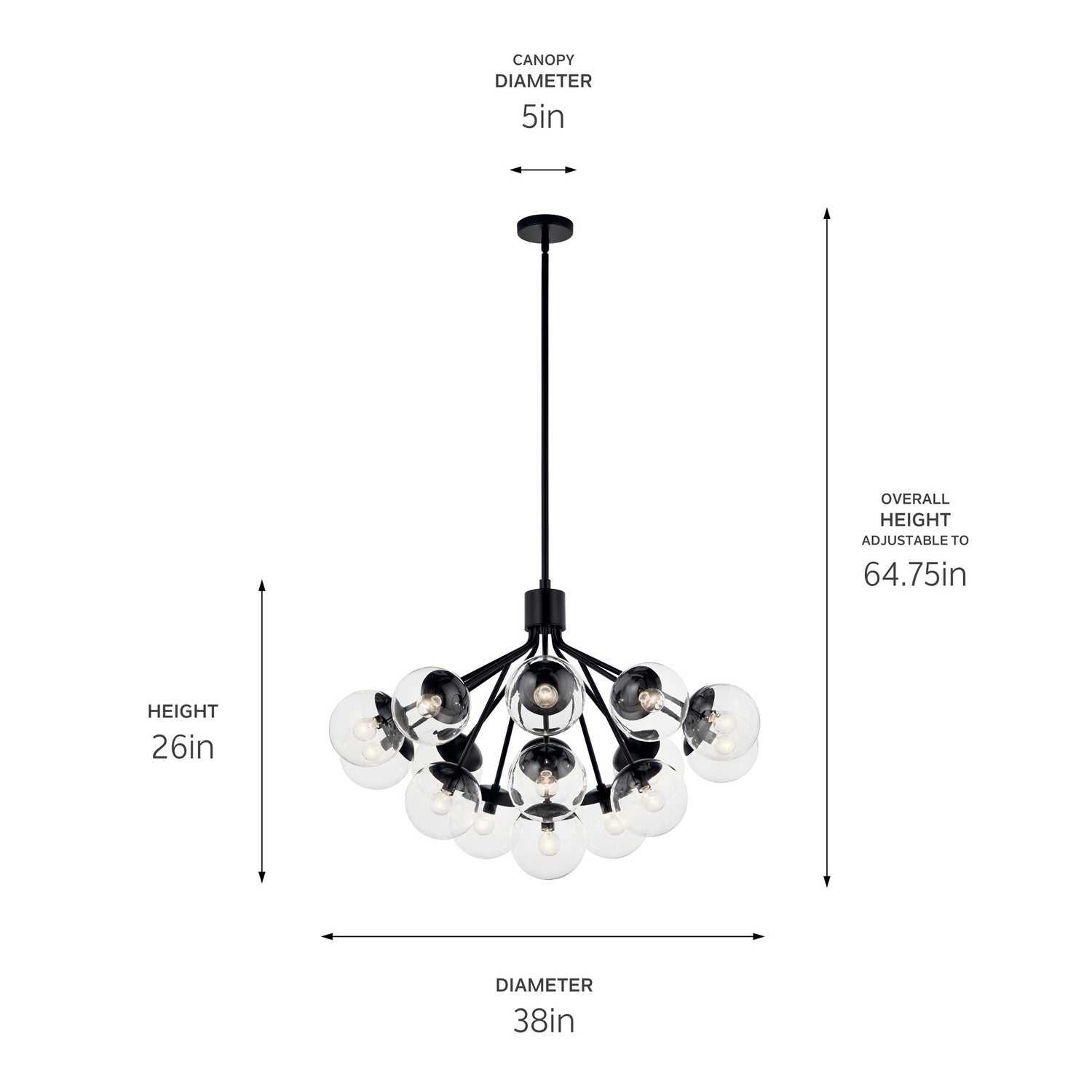 Kichler - 52702BKCLR - 16 Light Chandelier Convertible - Silvarious - Black