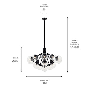 Kichler - 52702BKCLR - 16 Light Chandelier Convertible - Silvarious - Black