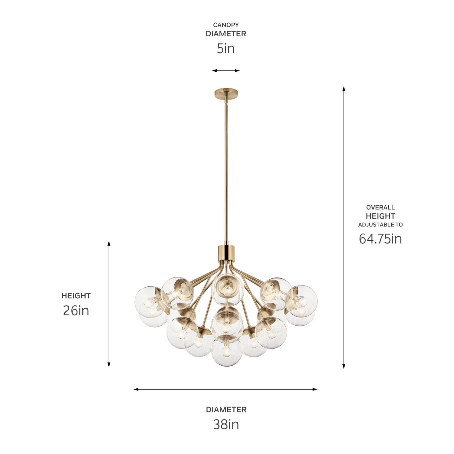 Kichler - 52702CPZCLR - 16 Light Chandelier Convertible - Silvarious - Champagne Bronze