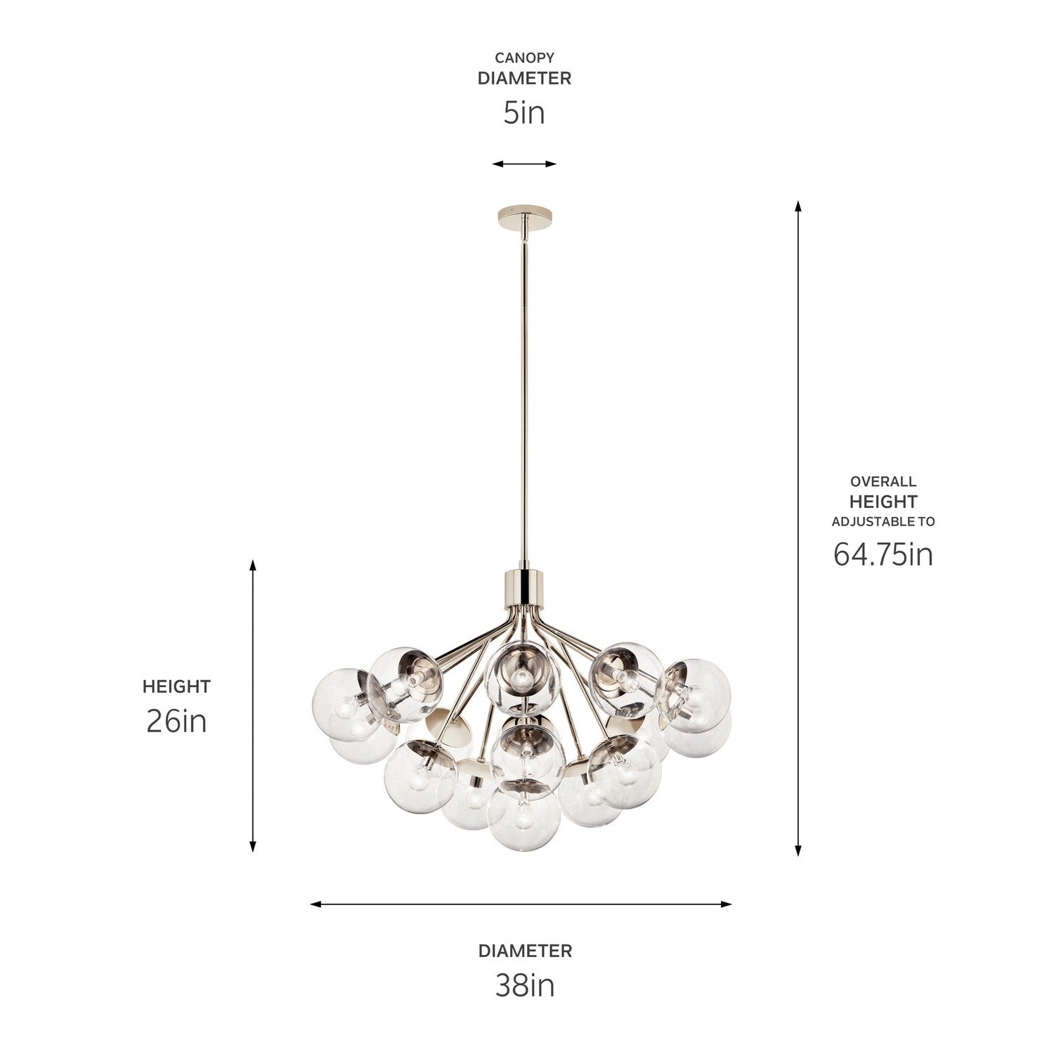 Kichler - 52702PNCLR - 16 Light Chandelier Convertible - Silvarious - Polished Nickel