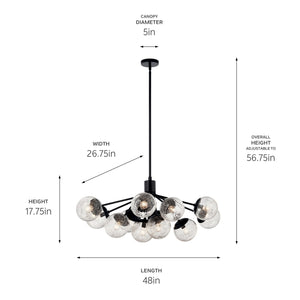 Kichler - 52703BK - 12 Light Linear Chandelier Convertible - Silvarious - Black