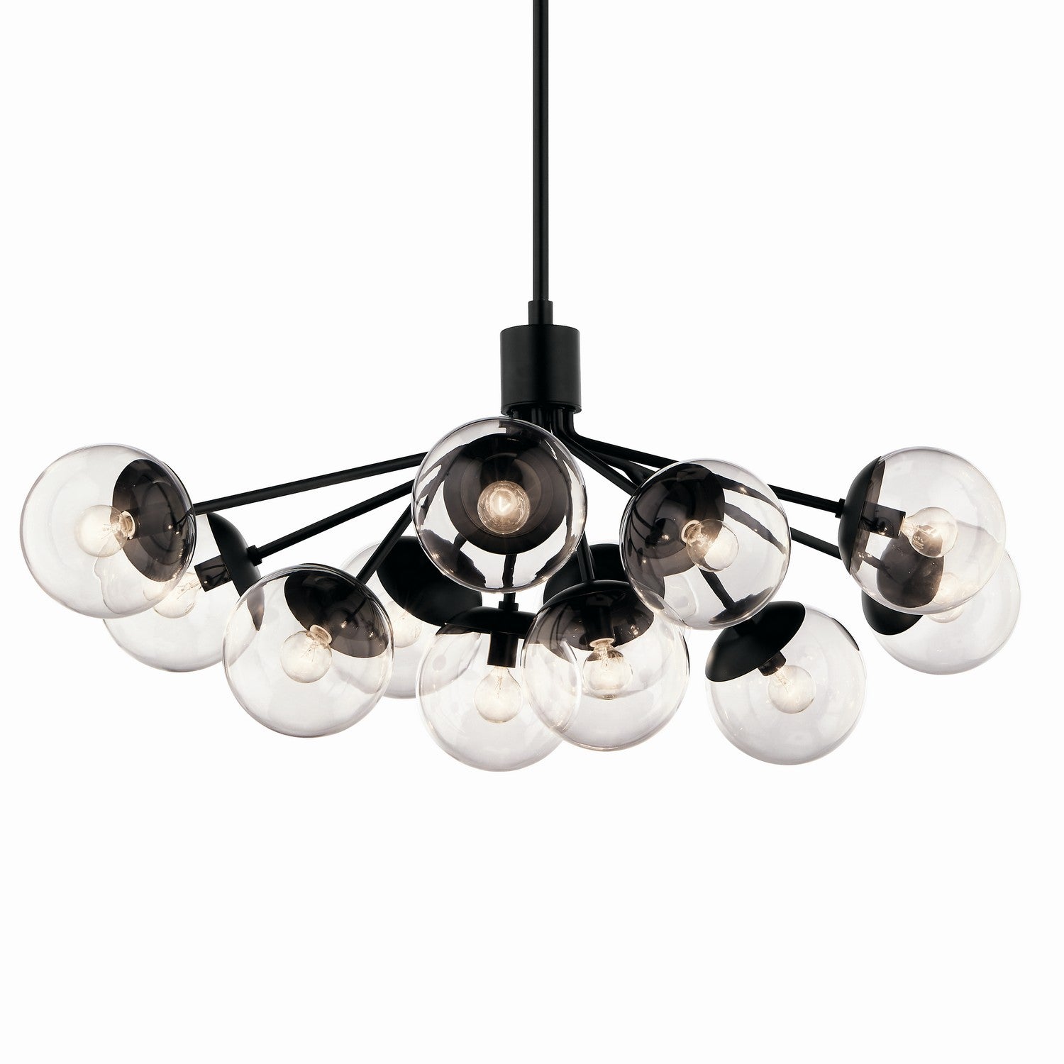 Kichler - 52703BKCLR - 12 Light Linear Chandelier Convertible - Silvarious - Black