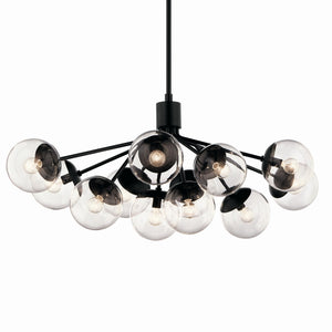 Kichler - 52703BKCLR - 12 Light Linear Chandelier Convertible - Silvarious - Black