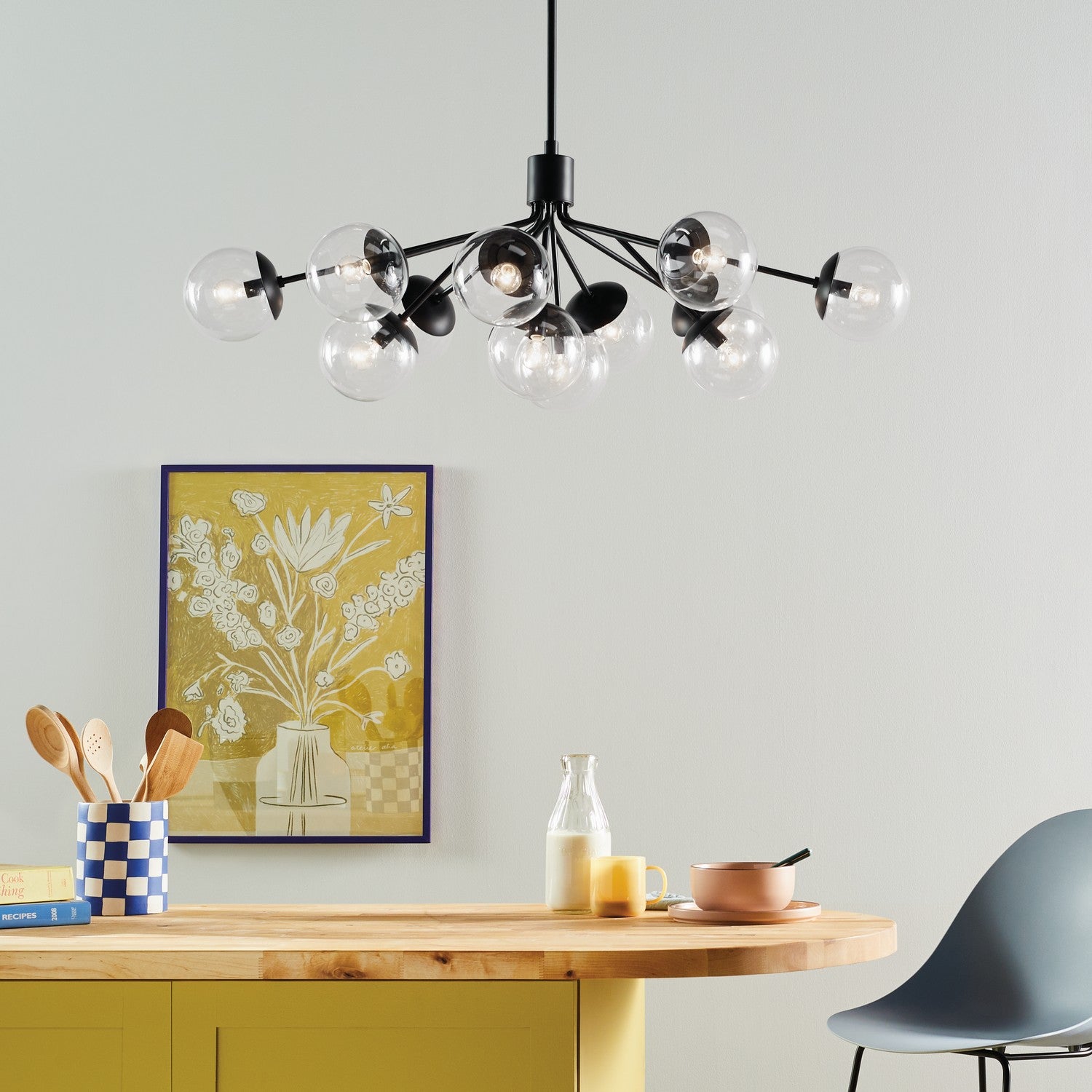 Kichler - 52703BKCLR - 12 Light Linear Chandelier Convertible - Silvarious - Black