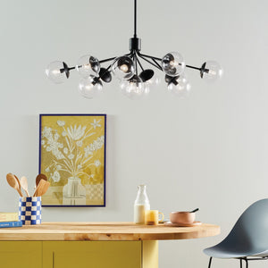 Kichler - 52703BKCLR - 12 Light Linear Chandelier Convertible - Silvarious - Black