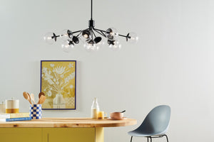 Kichler - 52703BKCLR - 12 Light Linear Chandelier Convertible - Silvarious - Black
