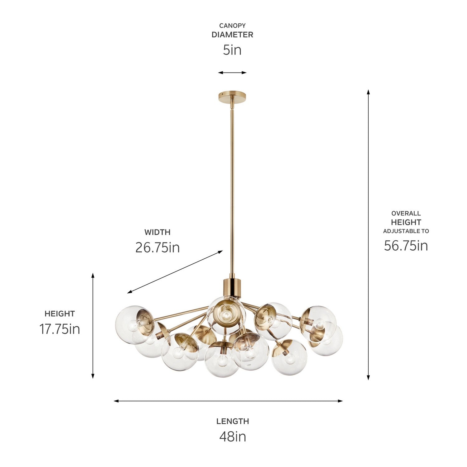 Kichler - 52703CPZCLR - 12 Light Linear Chandelier Convertible - Silvarious - Champagne Bronze