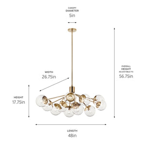 Kichler - 52703CPZCLR - 12 Light Linear Chandelier Convertible - Silvarious - Champagne Bronze