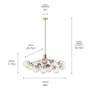 Kichler - 52703PN - 12 Light Linear Chandelier Convertible - Silvarious - Polished Nickel