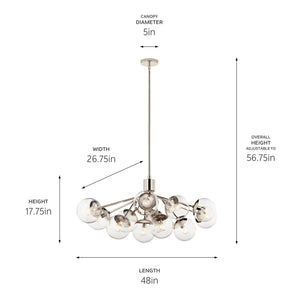 Kichler - 52703PNCLR - 12 Light Linear Chandelier Convertible - Silvarious - Polished Nickel