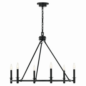 Kichler - 52705BK - Six Light Chandelier - Carrick - Black