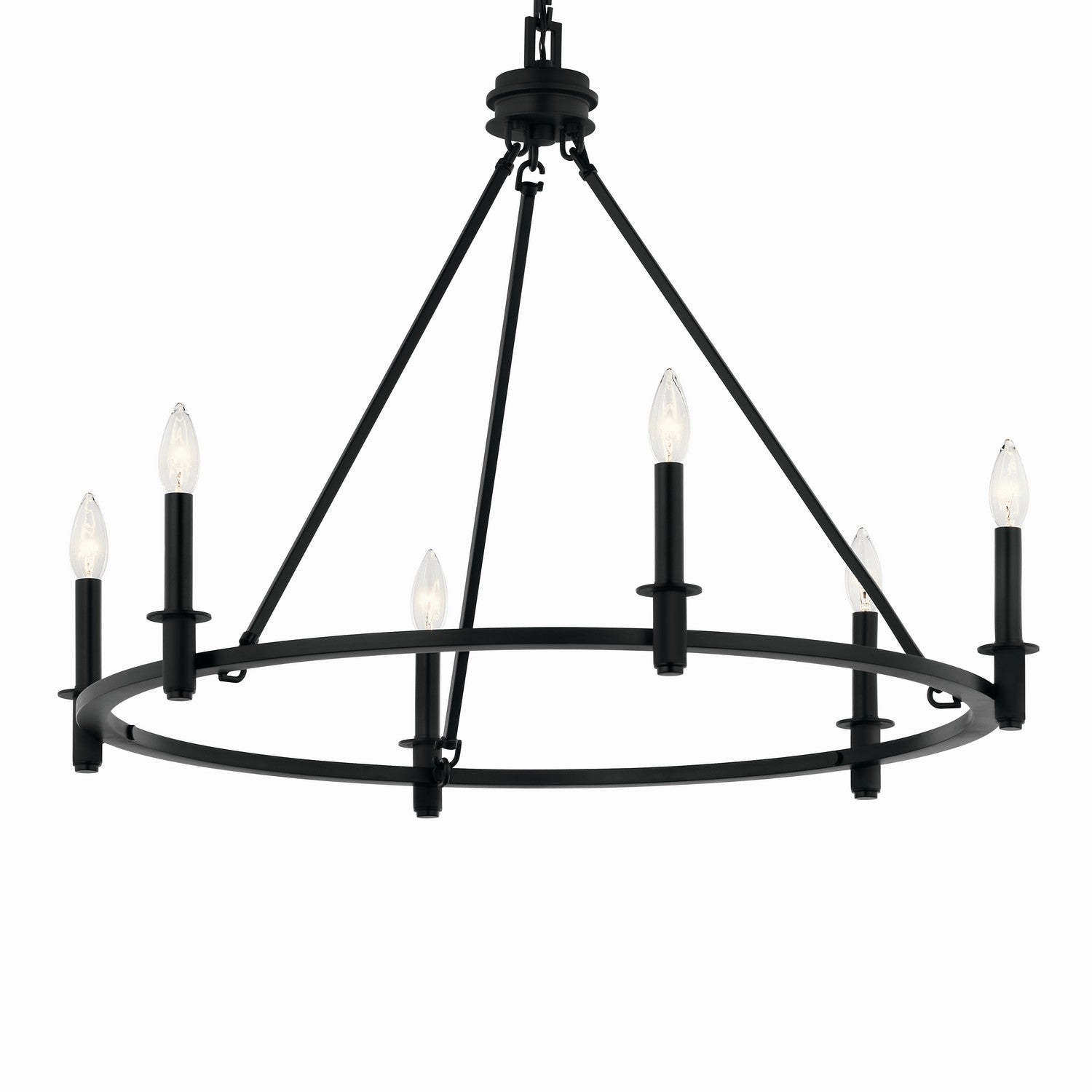 Kichler - 52705BK - Six Light Chandelier - Carrick - Black