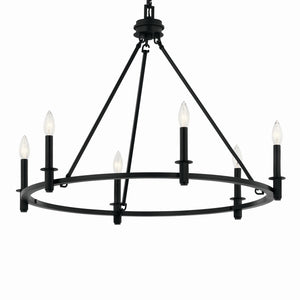 Kichler - 52705BK - Six Light Chandelier - Carrick - Black