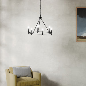 Kichler - 52705BK - Six Light Chandelier - Carrick - Black