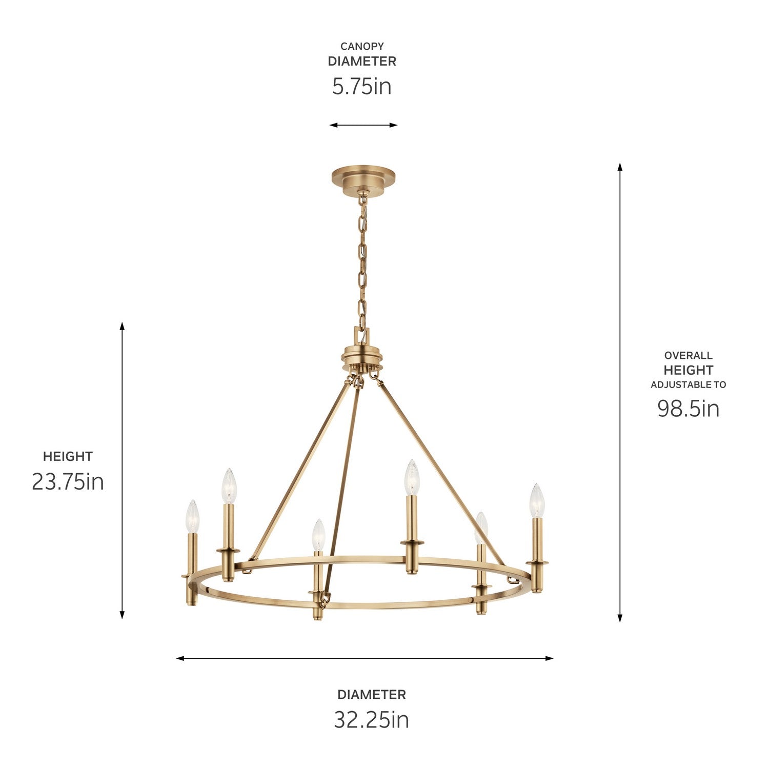 Kichler - 52705CPZ - Six Light Chandelier - Carrick - Champagne Bronze