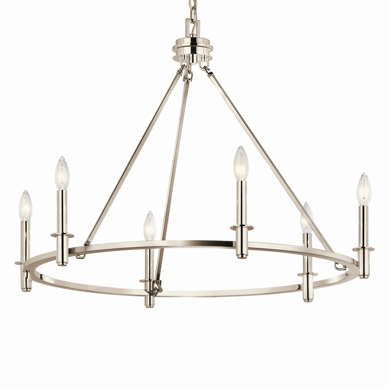 Kichler - 52705PN - Six Light Chandelier - Carrick - Polished Nickel