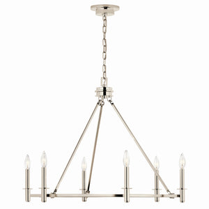 Kichler - 52705PN - Six Light Chandelier - Carrick - Polished Nickel