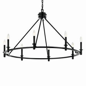 Kichler - 52706BK - Eight Light Chandelier - Carrick - Black