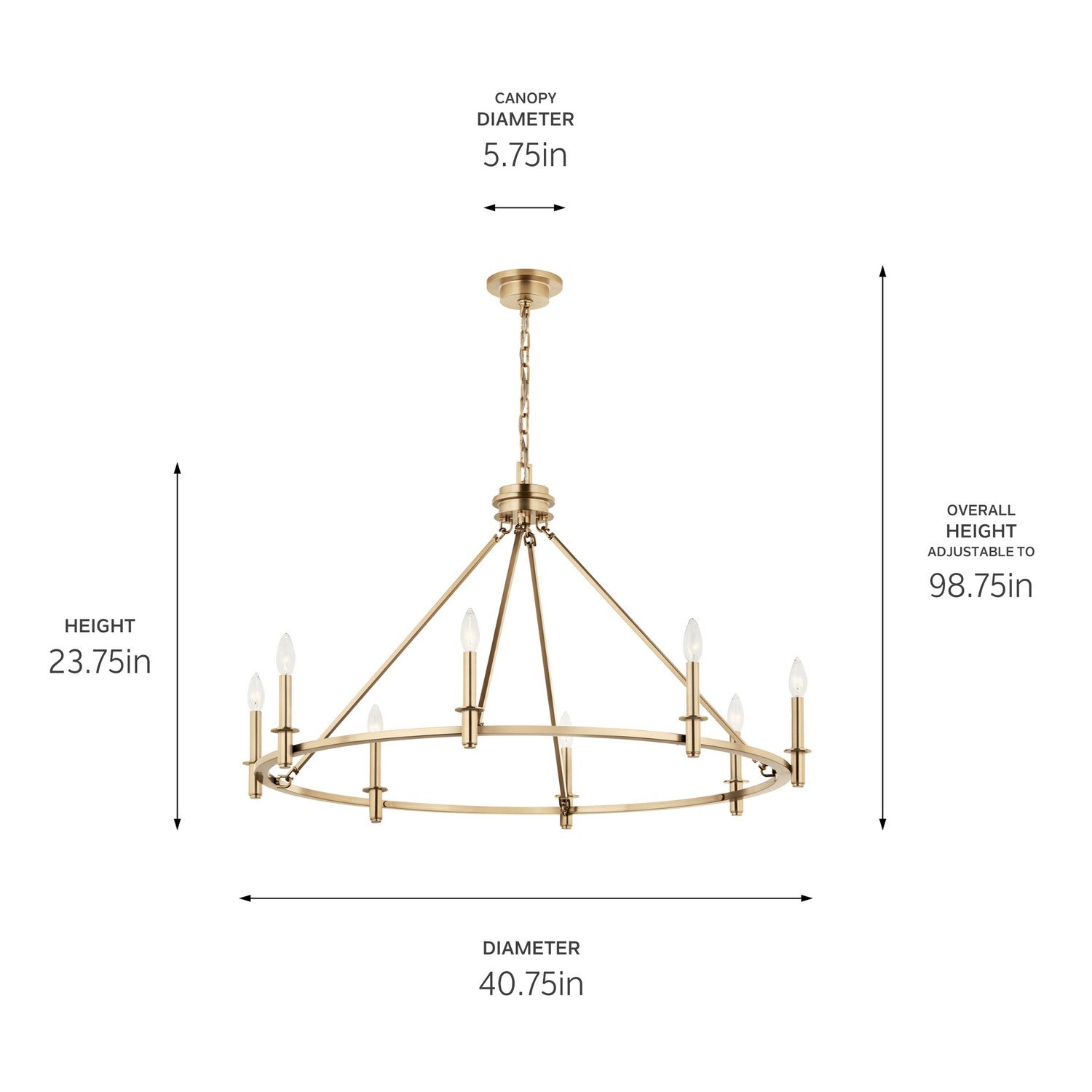 Kichler - 52706CPZ - Eight Light Chandelier - Carrick - Champagne Bronze