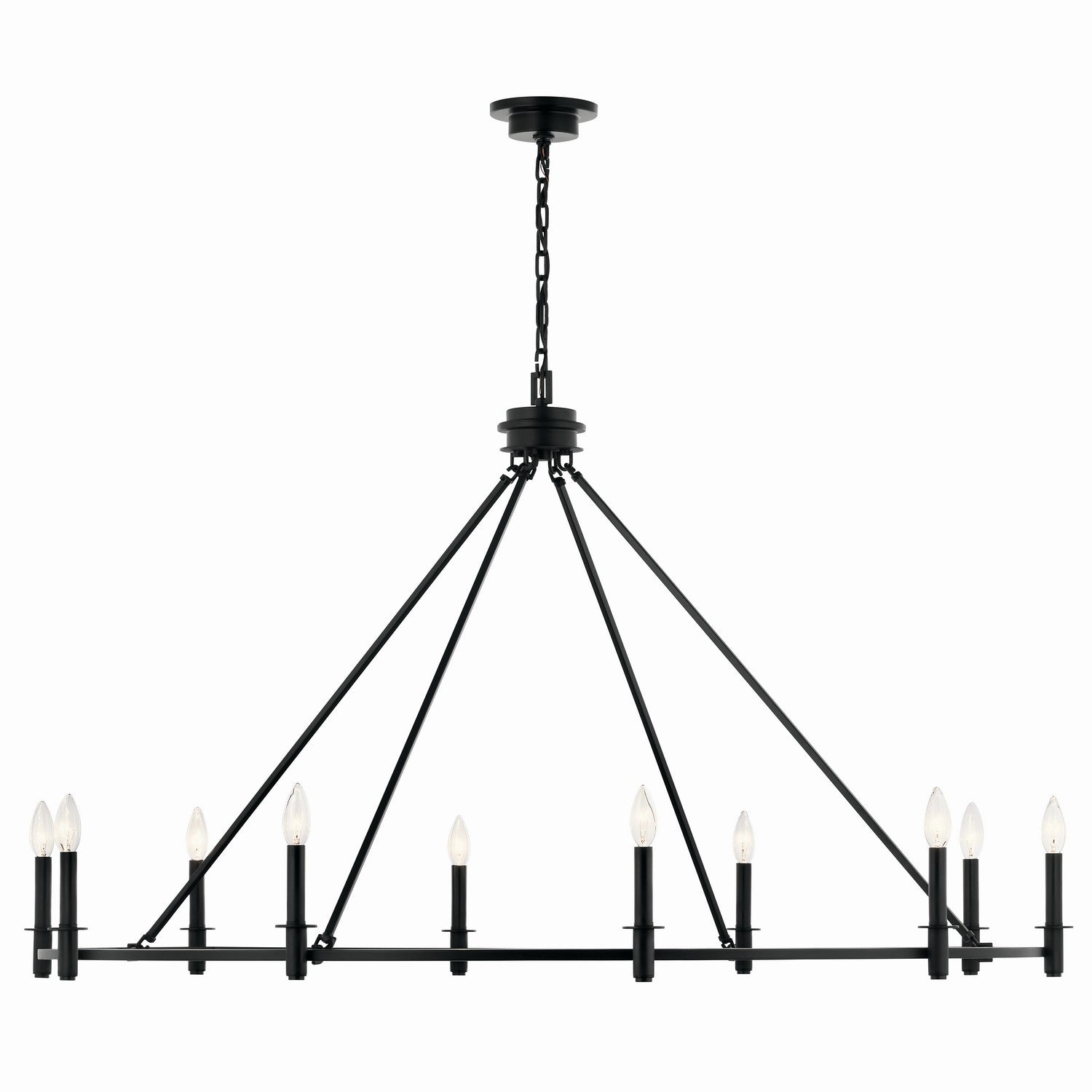 Kichler - 52707BK - Ten Light Chandelier - Carrick - Black