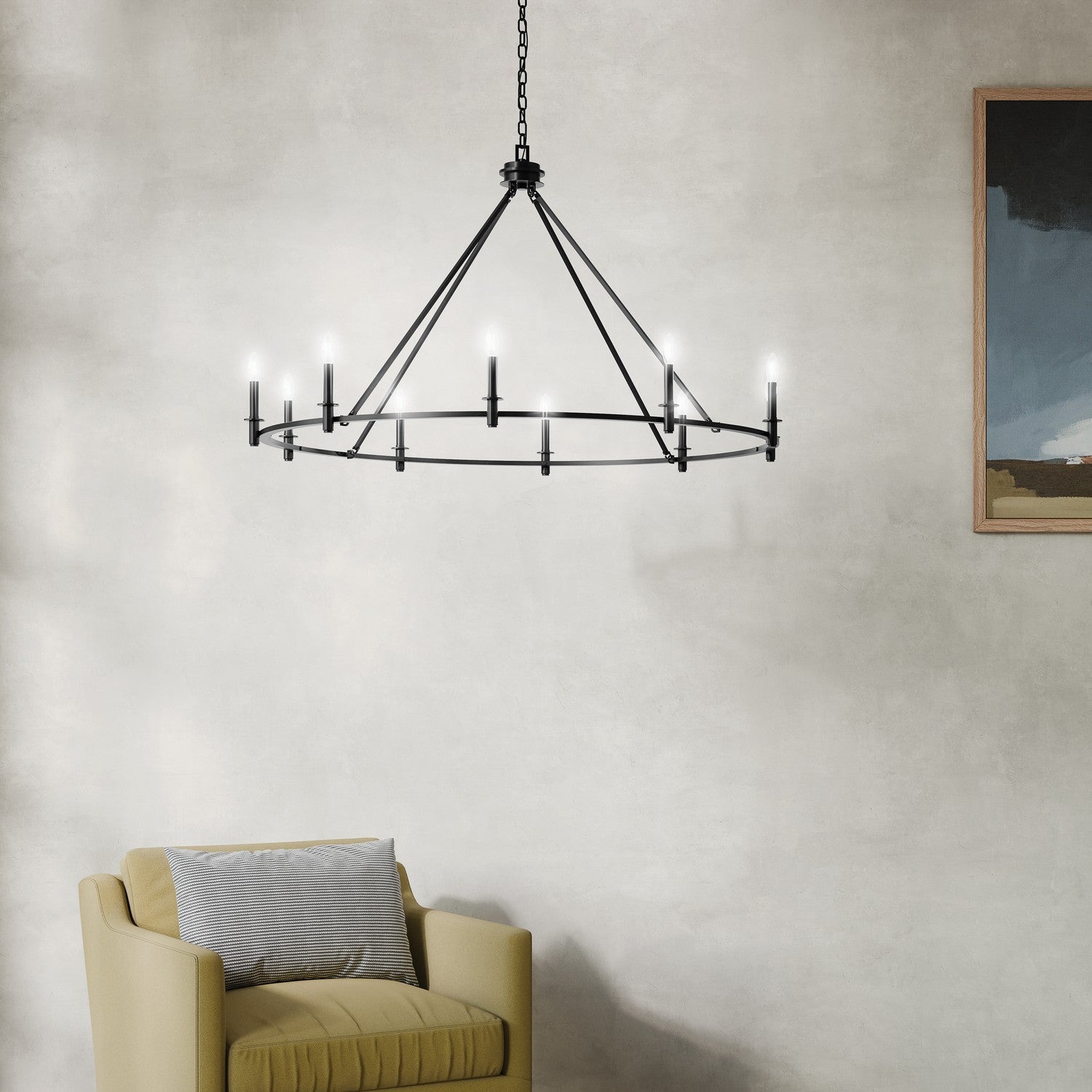 Kichler - 52707BK - Ten Light Chandelier - Carrick - Black