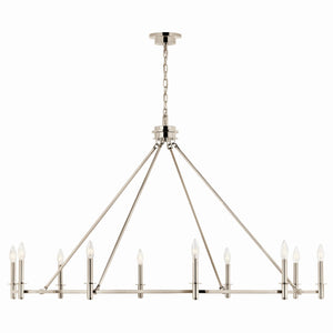 Kichler - 52707PN - Ten Light Chandelier - Carrick - Polished Nickel