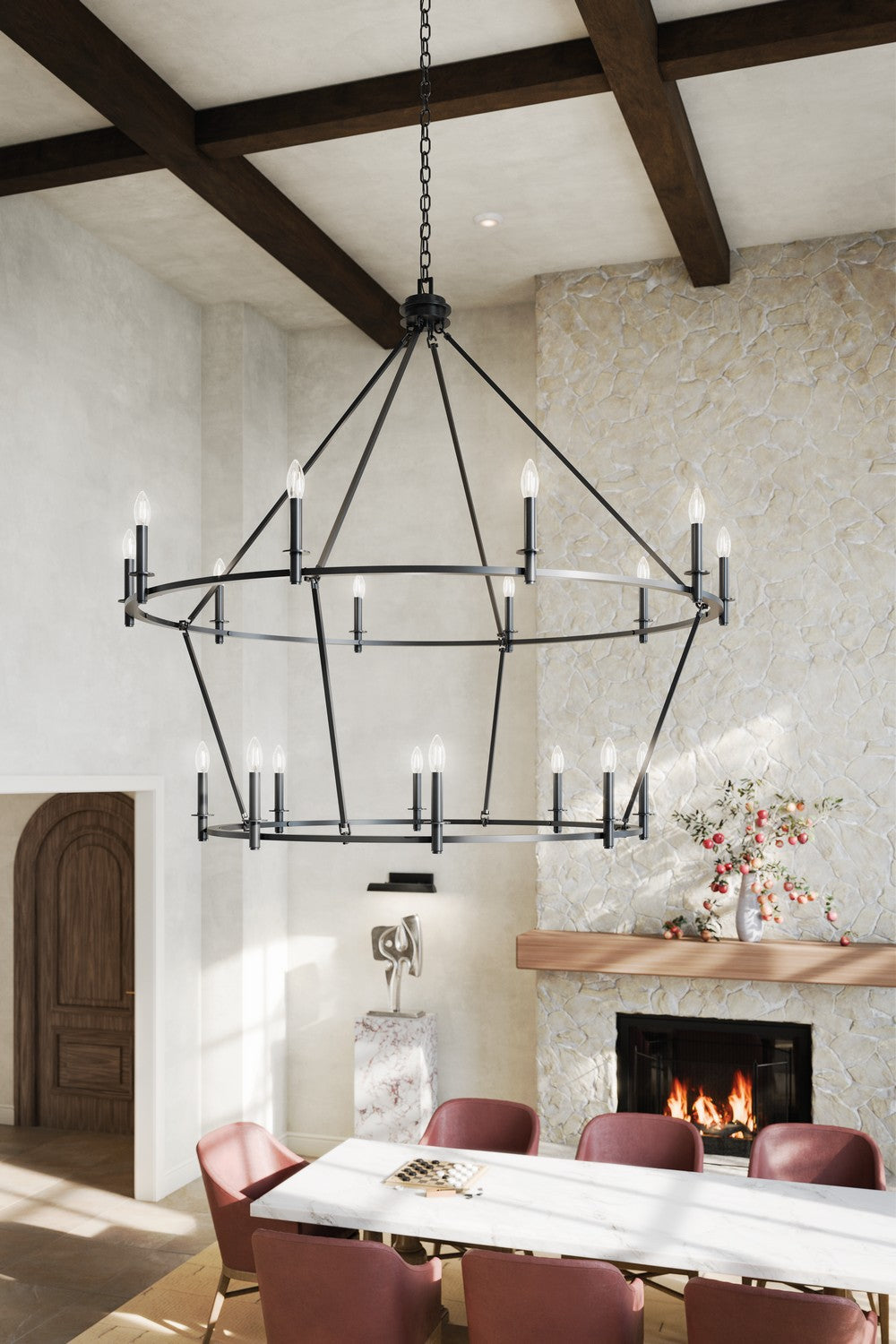 Kichler - 52708BK - 18 Light Chandelier - Carrick - Black